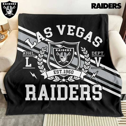 LIMITED EDITION - NEW CUSTOMIZED NFL07 LVR LAS VEGAS RAIDERS NORMAL & FLEECE BLANKET