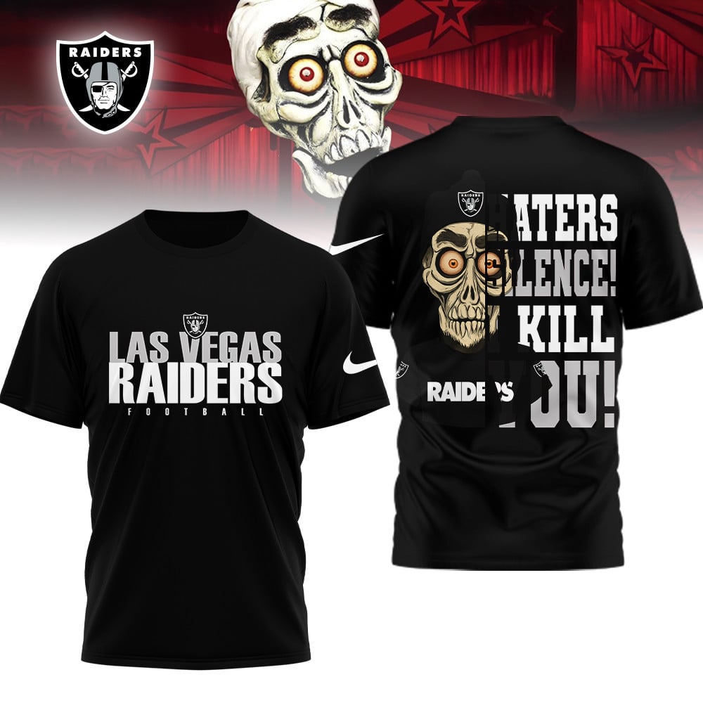 LIMITED EDITION - NEW CUSTOMIZED NFL07 LVR LAS VEGAS RAIDERS HATERS SILENCE I KILL YOU SHIRT