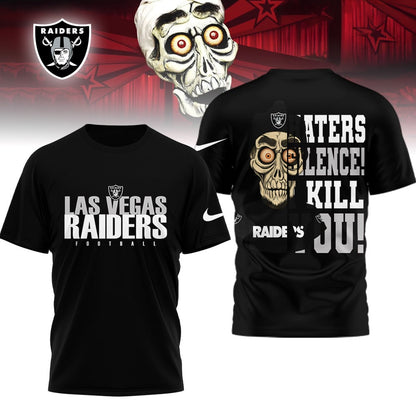 LIMITED EDITION - NEW CUSTOMIZED NFL07 LVR LAS VEGAS RAIDERS HATERS SILENCE I KILL YOU SHIRT