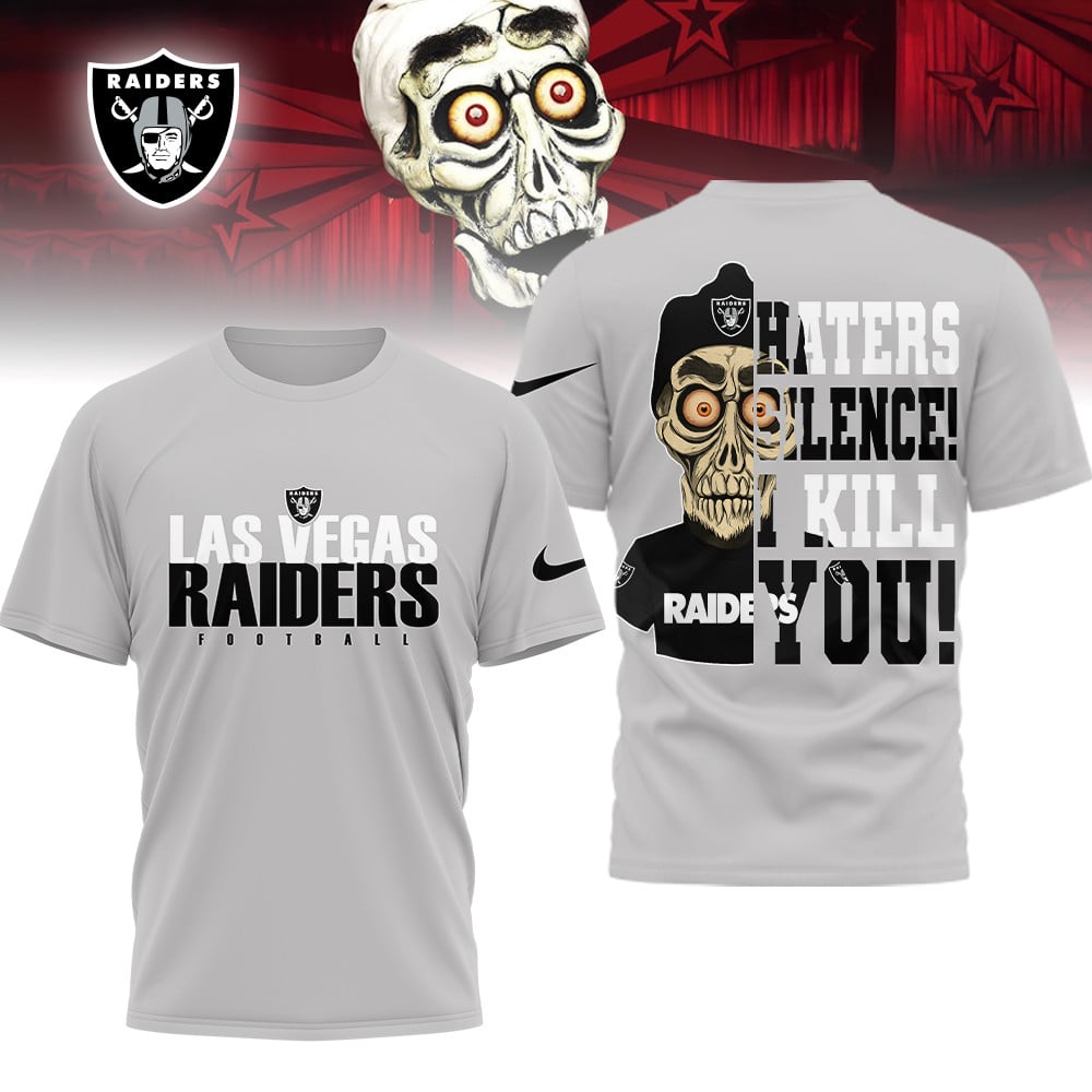 LIMITED EDITION - NEW CUSTOMIZED NFL07 LVR LAS VEGAS RAIDERS HATERS SILENCE I KILL YOU SHIRT