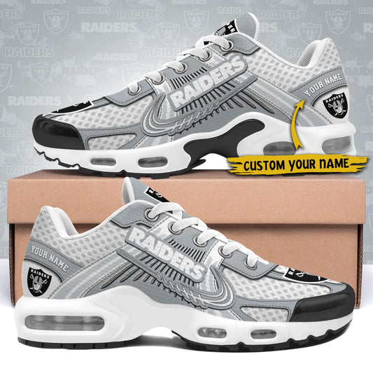 LIMITED EDITION - NEW CUSTOMIZED NFL07 LVR LAS VEGAS RAIDERS UNISEX AIR MAX PLUS SNEAKERS