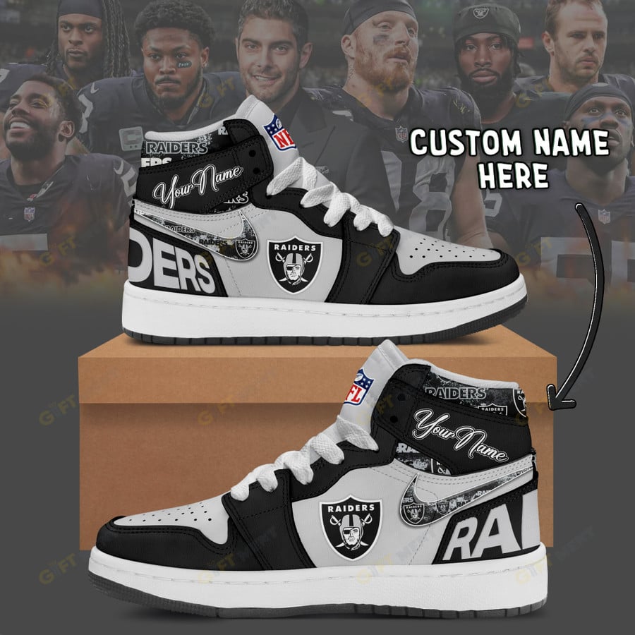 LIMITED EDITION - NEW CUSTOMIZED NFL07 LVR LAS VEGAS RAIDERS AIR JORDAN 1