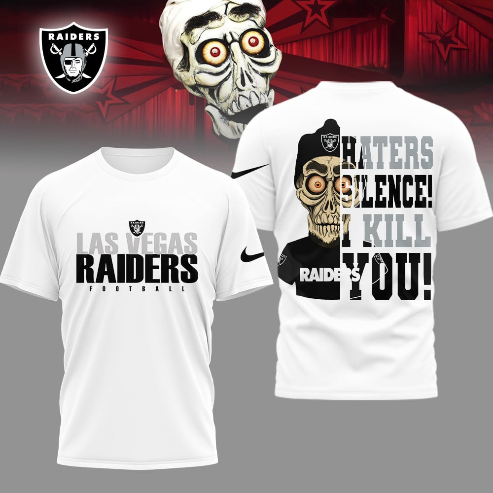 LIMITED EDITION - NEW CUSTOMIZED NFL07 LVR LAS VEGAS RAIDERS HATERS SILENCE I KILL YOU SHIRT