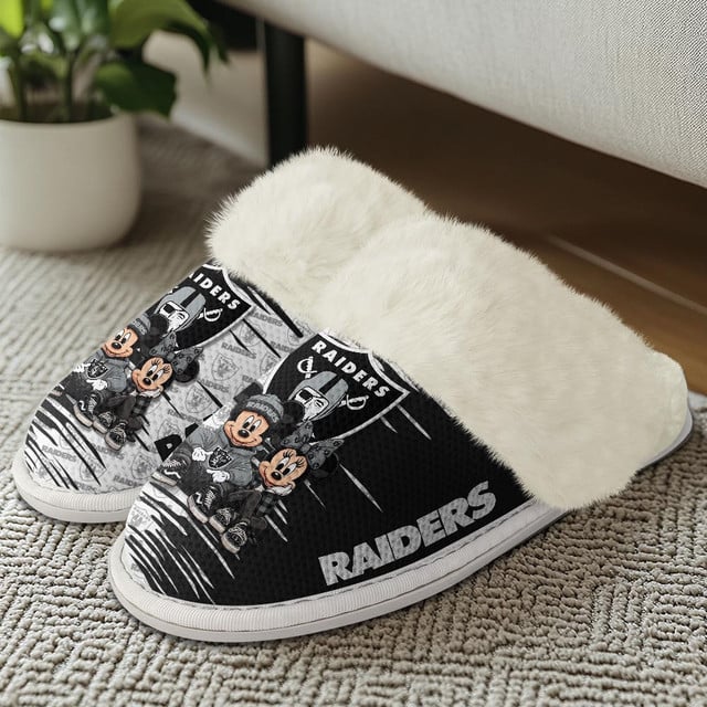 LIMITED EDITION - NEW CUSTOMIZED NFL07 LVR LAS VEGAS RAIDERS COTTON SLIPPERS
