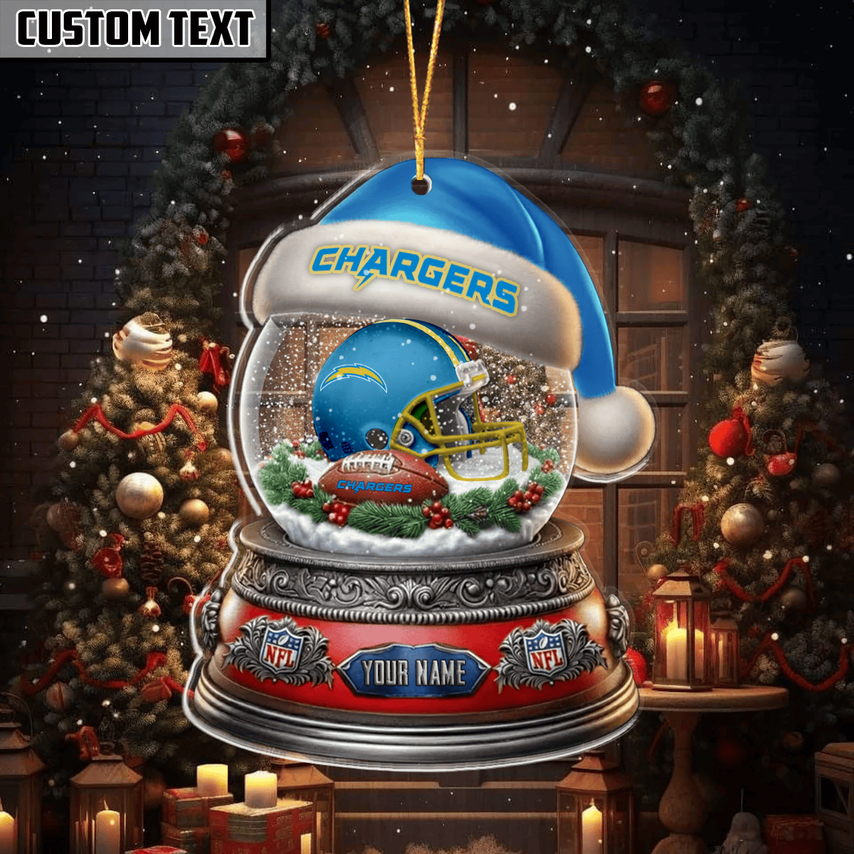 LIMITED EDITION - NEW CUSTOMIZED NFL09 LAC LOS ANGELES CHARGERS ORNAMENT