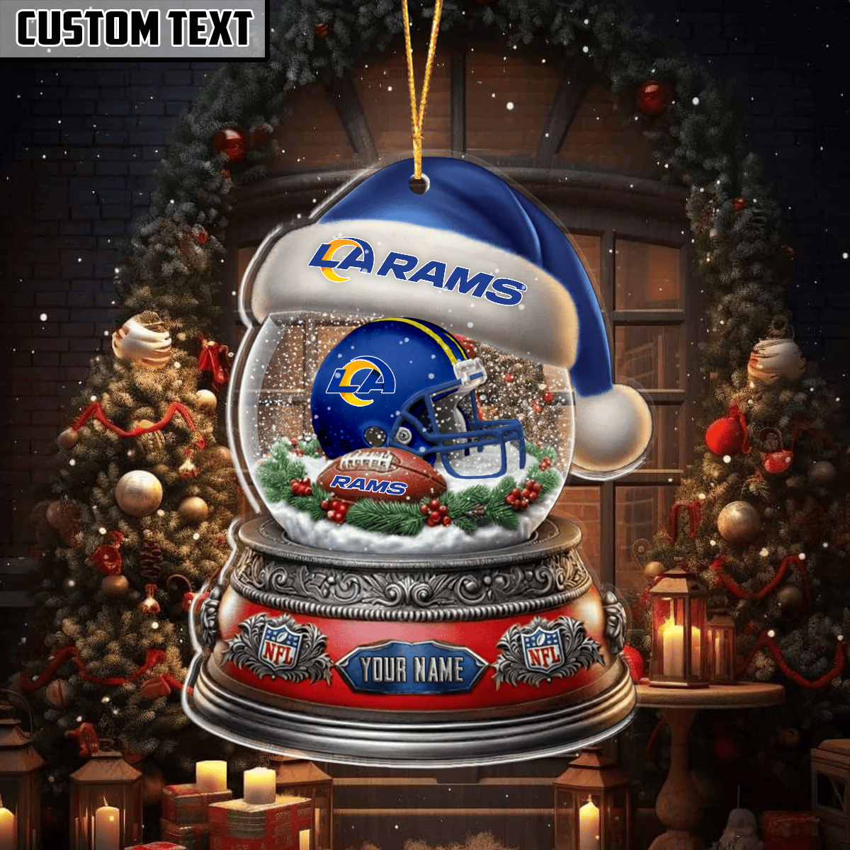 LIMITED EDITION - NEW CUSTOMIZED NFL22 LAR LOS ANGELES RAMS ORNAMENT
