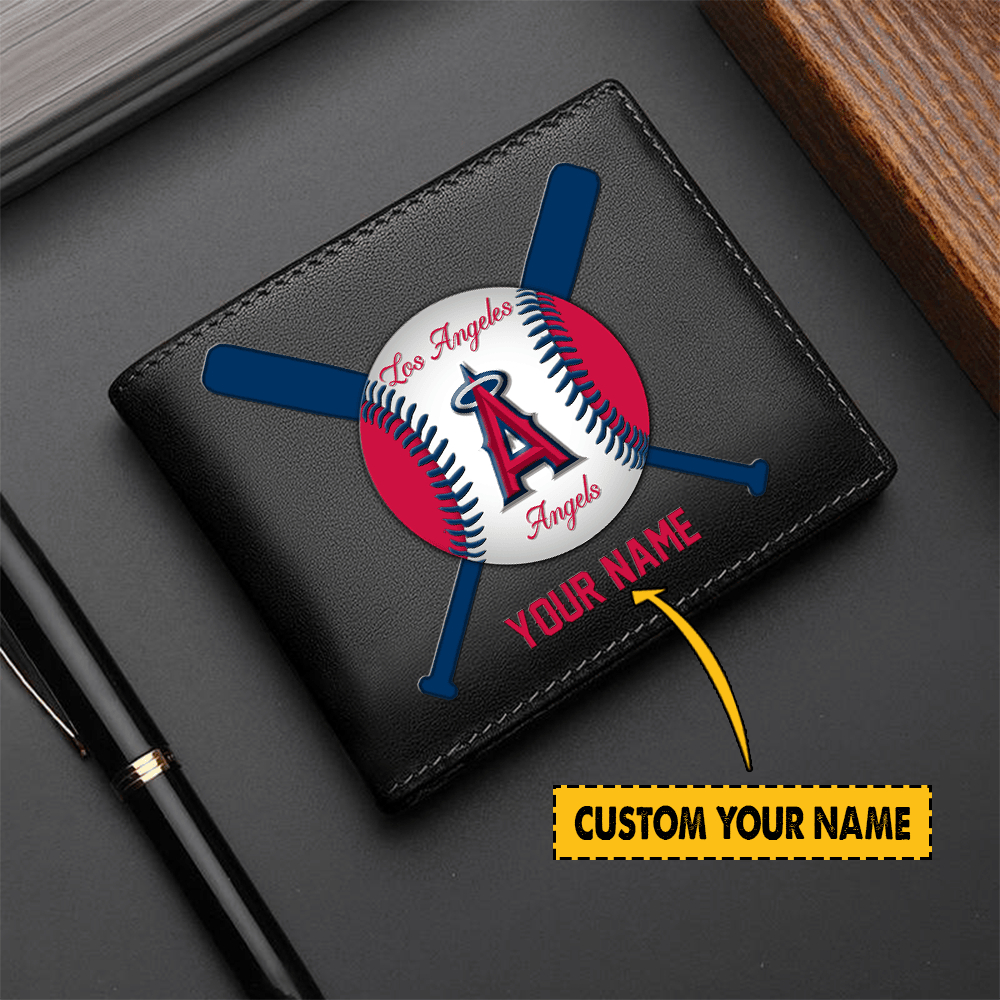 LIMITED EDITION - NEW CUSTOMIZED MLB27 LA ANGELS LEATHER WALLET