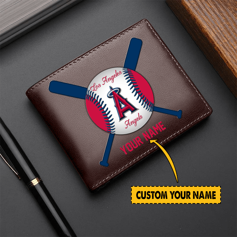 LIMITED EDITION - NEW CUSTOMIZED MLB27 LA ANGELS LEATHER WALLET