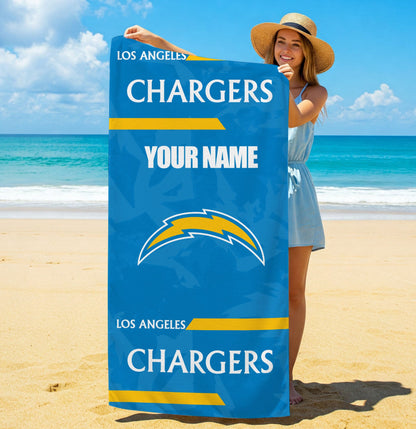 LIMITED EDITION - NEW CUSTOMIZED NFL09 LAC LOS ANGELES CHARGERS BEACH & BATH TOWEL