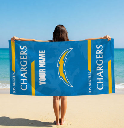 LIMITED EDITION - NEW CUSTOMIZED NFL09 LAC LOS ANGELES CHARGERS BEACH & BATH TOWEL