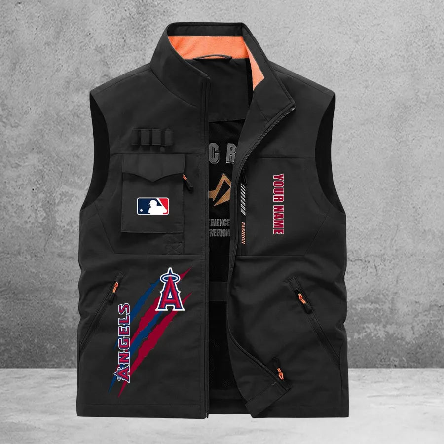 LIMITED EDITION - NEW CUSTOMIZED MLB27 LAA LOS ANGELES ANGELS SLEEVELESS VEST