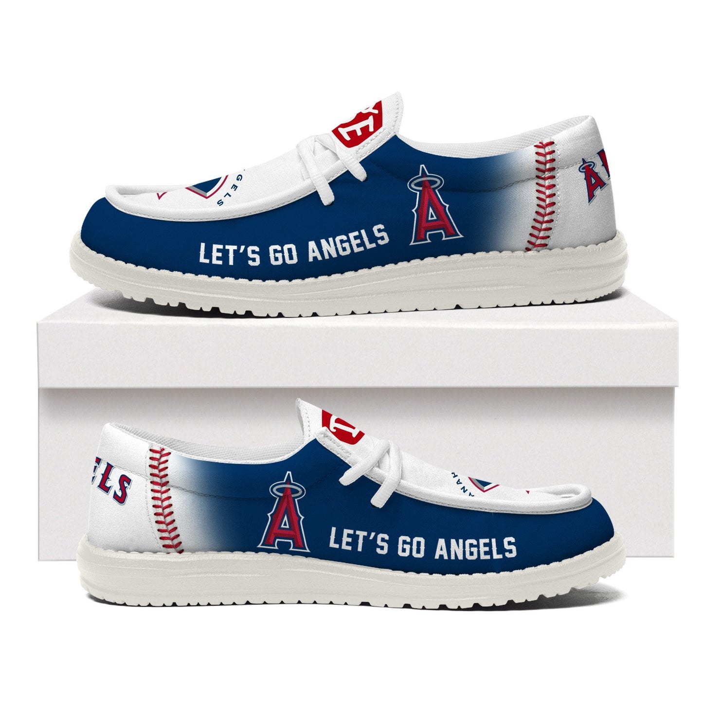 LIMITED EDITION - NEW CUSTOMIZED MLB27 LA ANGELS LOAFER SHOES
