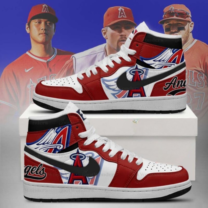 LIMITED EDITION - NEW CUSTOMIZED MLB27 LA ANGELS AIR JORDAN SNEAKERS