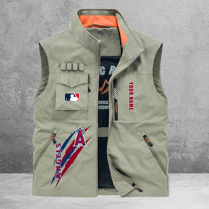 LIMITED EDITION - NEW CUSTOMIZED MLB27 LAA LOS ANGELES ANGELS SLEEVELESS VEST