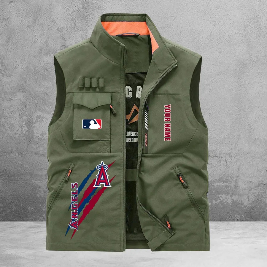 LIMITED EDITION - NEW CUSTOMIZED MLB27 LAA LOS ANGELES ANGELS SLEEVELESS VEST
