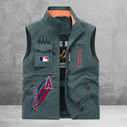 LIMITED EDITION - NEW CUSTOMIZED MLB27 LAA LOS ANGELES ANGELS SLEEVELESS VEST
