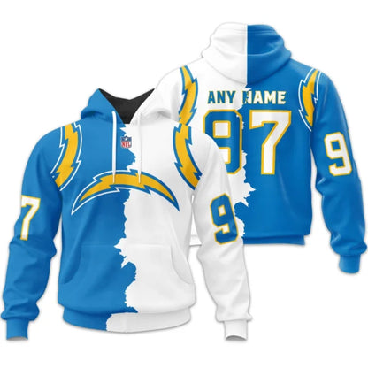 LIMITED EDITION - NEW CUSTOMIZED NFL09 LAC LOS ANGELES CHARGERS HOME MIX AWAY T-SHIRT, POLO, HOODIE & JACKETS