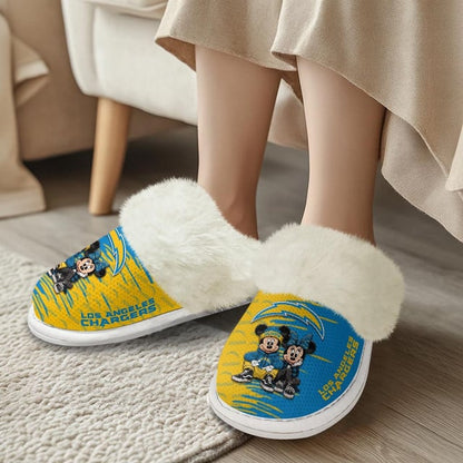LIMITED EDITION - NEW CUSTOMIZED NFL09 LAC LOS ANGELES CHARGERS COTTON SLIPPERS