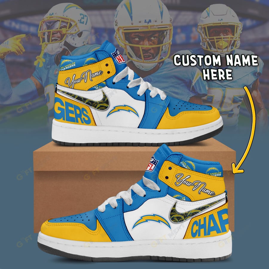 LIMITED EDITION - NEW CUSTOMIZED NFL09 LAC LOS ANGELES CHARGERS AIR JORDAN 1