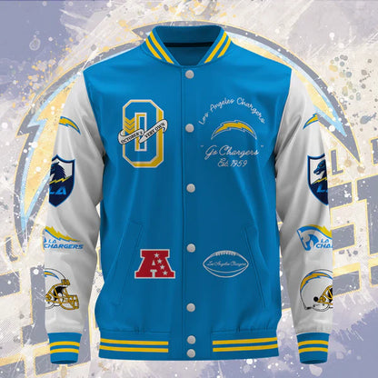 LIMITED EDITION - NEW CUSTOMIZED NFL09 LAC LOS ANGELES CHARGERS BASEBALL JACKET