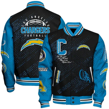 LIMITED EDITION - NEW CUSTOMIZED NFL09 LAC LOS ANGELES CHARGERS SATIN VARSITY JACKET & BASEBALL JACKET