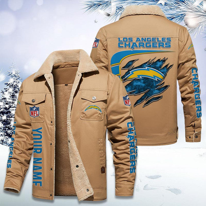 LIMITED EDITION - NEW CUSTOMIZED NFL09 LAC LOS ANGELES CHARGERS FLEECE JACKET