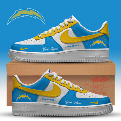 LIMITED EDITION - NEW CUSTOMIZED NFL09 LAC LOS ANGELES CHARGERS AF1 SNEAKERS