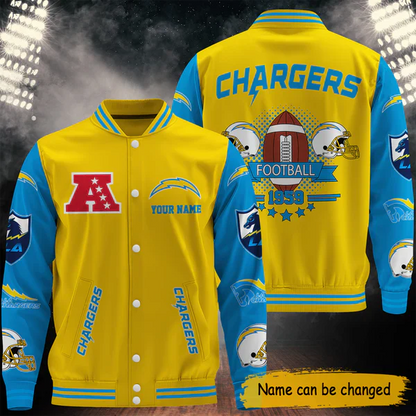LIMITED EDITION - NEW CUSTOMIZED NFL09 LAC LOS ANGELES CHARGERS BASEBALL JACKET
