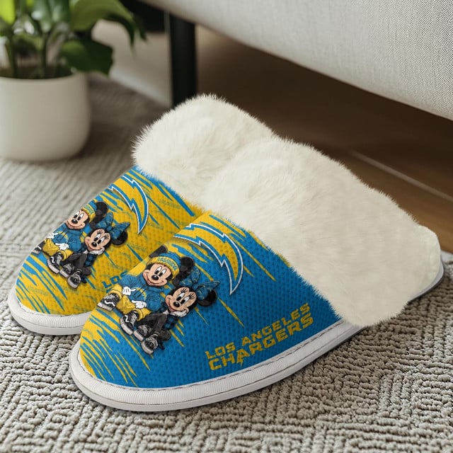 LIMITED EDITION - NEW CUSTOMIZED NFL09 LAC LOS ANGELES CHARGERS COTTON SLIPPERS