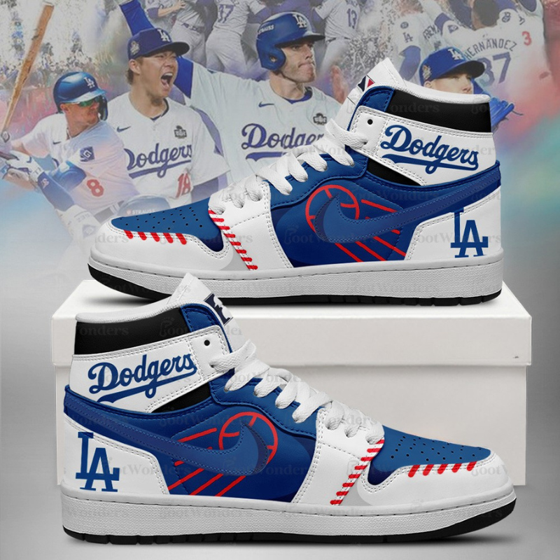 LIMITED EDITION - NEW CUSTOMIZED MLB02 LA DODGERS AIR JORDAN SNEAKERS