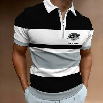 LIMITED EDITION - NEW CUSTOMIZED NHL16 LA KINGS ZIP POLO SHIRT