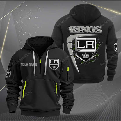 LIMITED EDITION - NEW CUSTOMIZED NHL16 LAK LOS ANGELES KINGS QUARTER ZIP HOODIE
