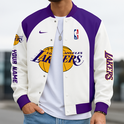 LIMITED EDITION - NEW CUSTOMIZED NBA09 LL LOS ANGELES LAKERS BASEBALL JACKET