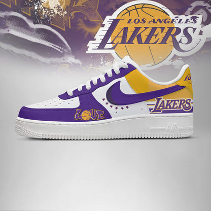 LIMITED EDITION - NEW CUSTOMIZED NBA09 LA LAKERS AF1 SHOES