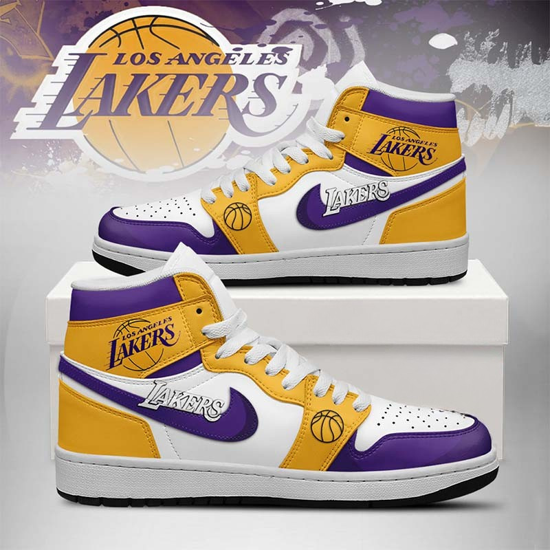 LIMITED EDITION - NEW CUSTOMIZED NBA09 LA LAKERS AIR JORDAN SNEAKERS