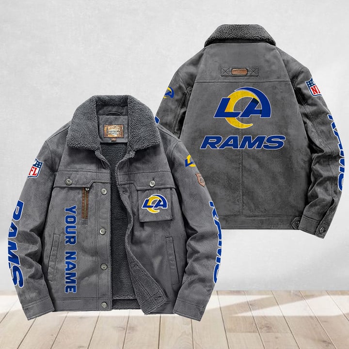 LIMITED EDITION - NEW CUSTOMIZED NFL22 LAR LOS ANGELES RAMS FLEECE JACKET