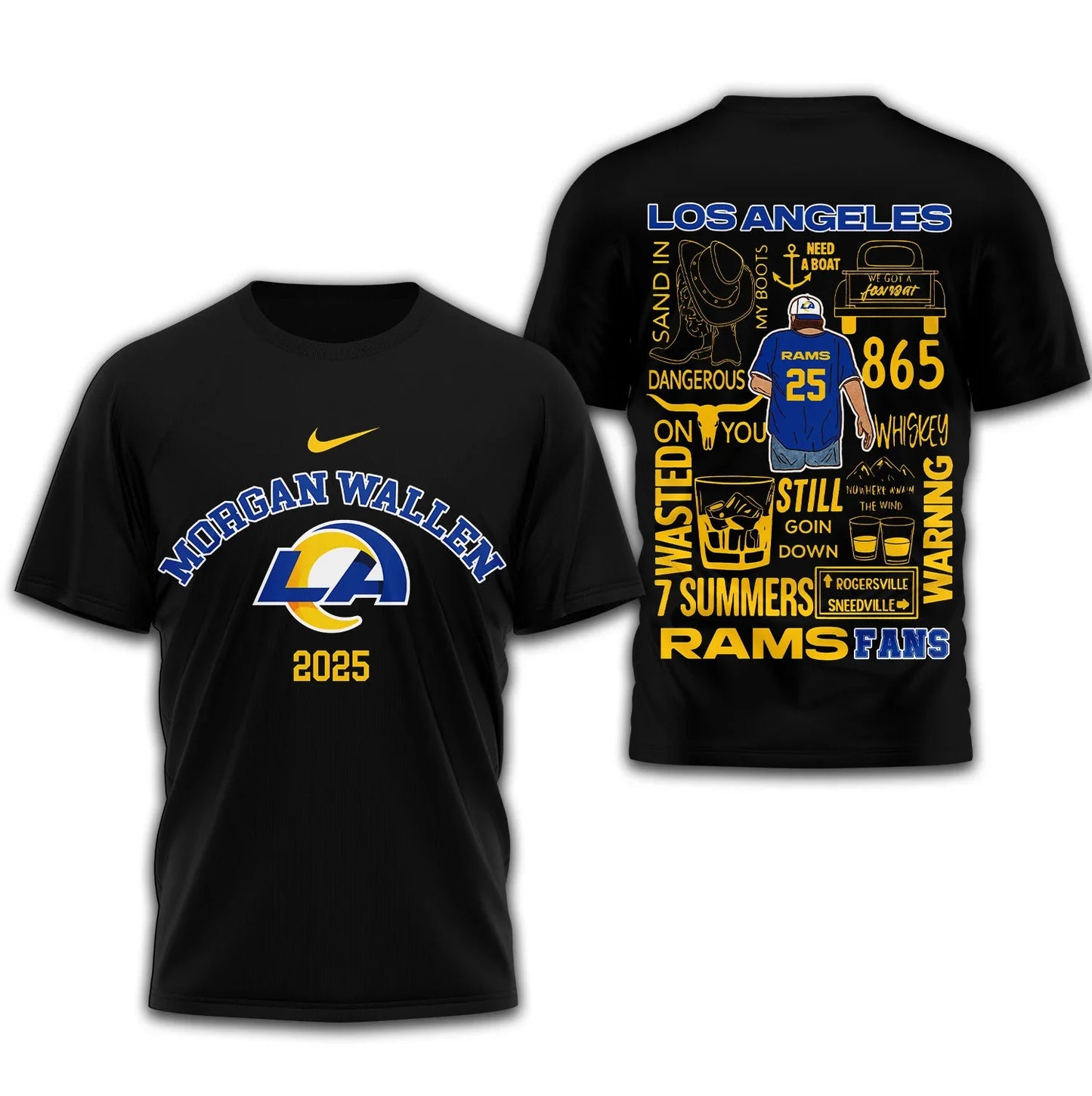 LIMITED EDITION - NEW CUSTOMIZED NFL22 LAR LOS ANGELES RAMS T-SHIRT | MULTIPLE COLORS AVAILABLE