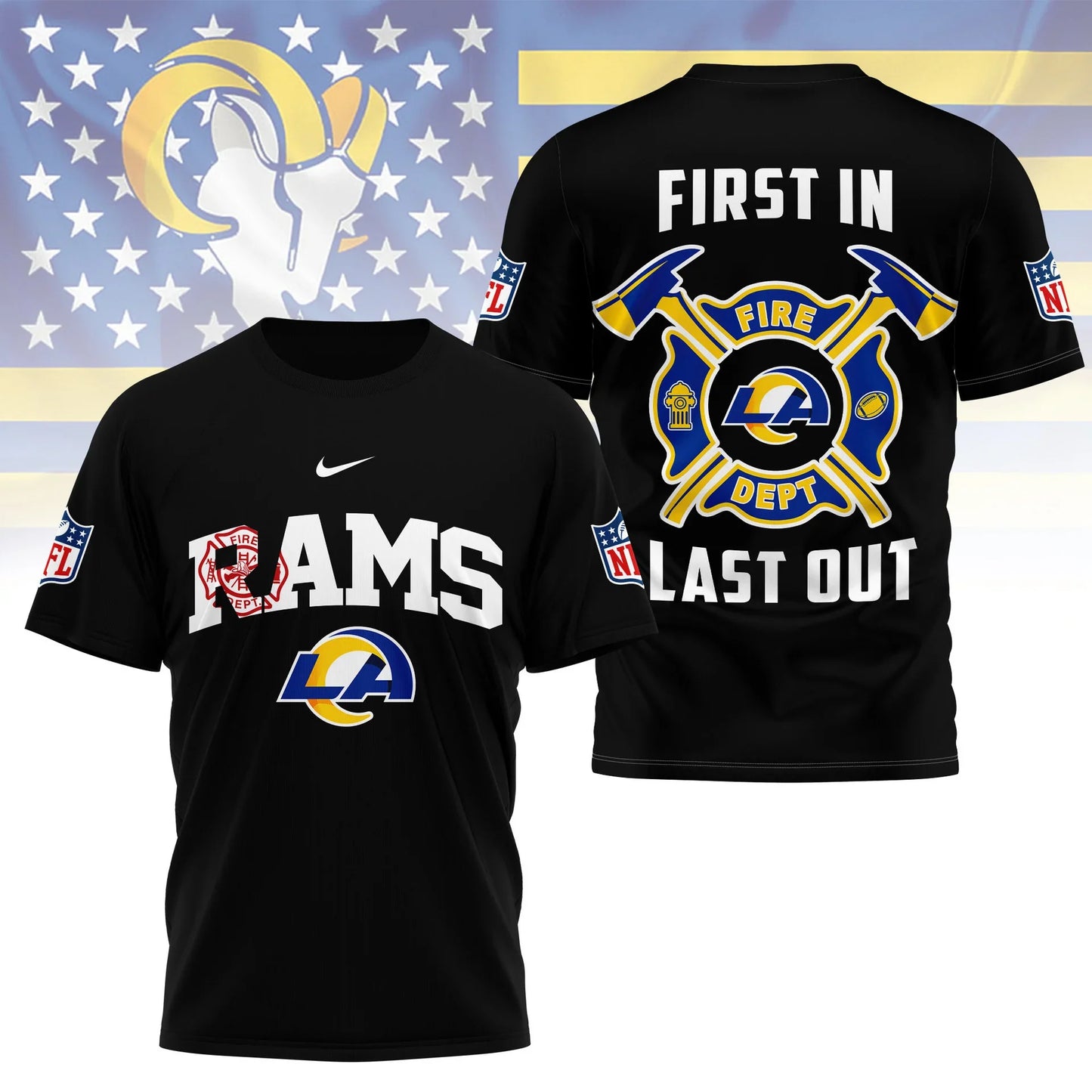 LIMITED EDITION - NEW CUSTOMIZED NFL22 LAR LOS ANGELES RAMS T-SHIRT | MULTIPLE COLORS AVAILABLE