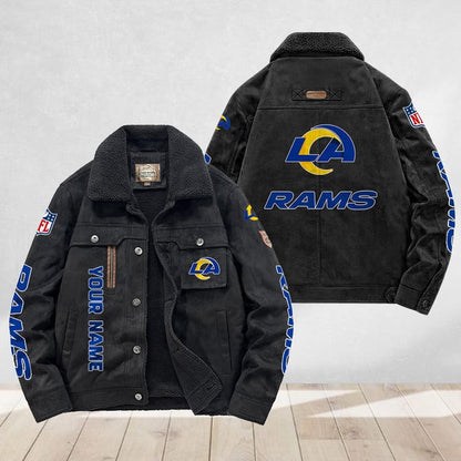 LIMITED EDITION - NEW CUSTOMIZED NFL22 LAR LOS ANGELES RAMS FLEECE JACKET