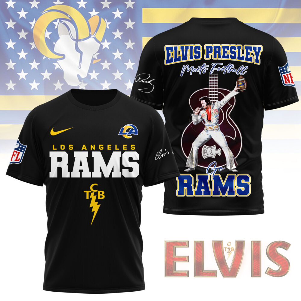 LIMITED EDITION - NEW CUSTOMIZED NFL22 LAR LOS ANGELES RAMS X ELVIS PRESLEY FAN 3D SHIRT