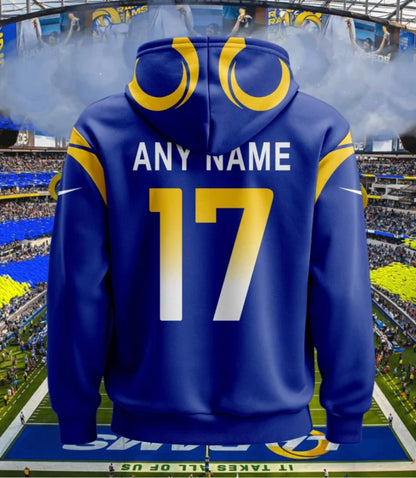 LIMITED EDITION - NEW CUSTOMIZED NFL22 LAR LOS ANGELES RAMS T-SHIRT, POLO, HOODIE & JACKETS