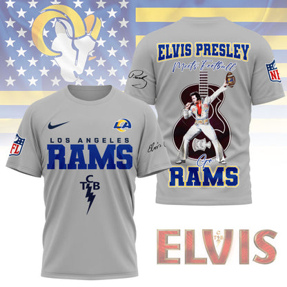 LIMITED EDITION - NEW CUSTOMIZED NFL22 LAR LOS ANGELES RAMS X ELVIS PRESLEY FAN 3D SHIRT