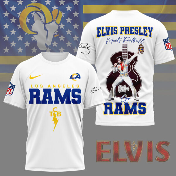 LIMITED EDITION - NEW CUSTOMIZED NFL22 LAR LOS ANGELES RAMS X ELVIS PRESLEY FAN 3D SHIRT