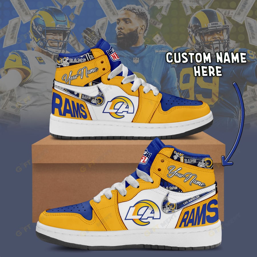 LIMITED EDITION - NEW CUSTOMIZED NFL22 LAR LOS ANGELES RAMS AIR JORDAN 1