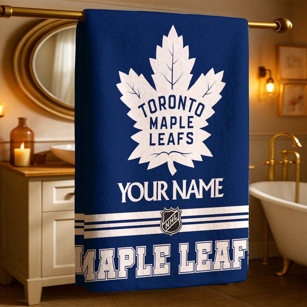 LIMITED EDITION - NEW CUSTOMIZED NHL23 TML TORONTO MAPLE LEAFS BEACH & BATH TOWEL