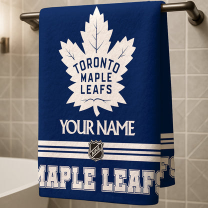 LIMITED EDITION - NEW CUSTOMIZED NHL23 TML TORONTO MAPLE LEAFS BEACH & BATH TOWEL