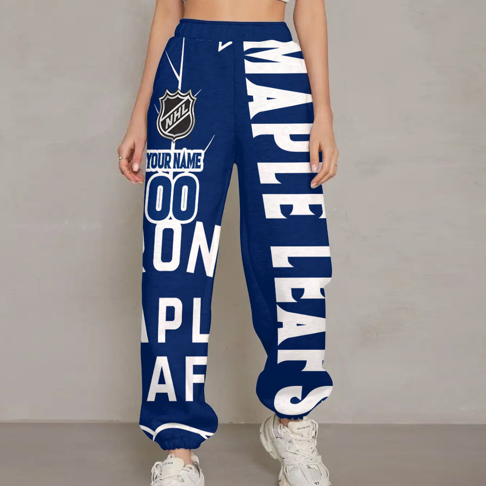 LIMITED EDITION - NEW CUSTOMIZED NHL23 TML TORONTO MAPLE LEAFS LONG PANTS