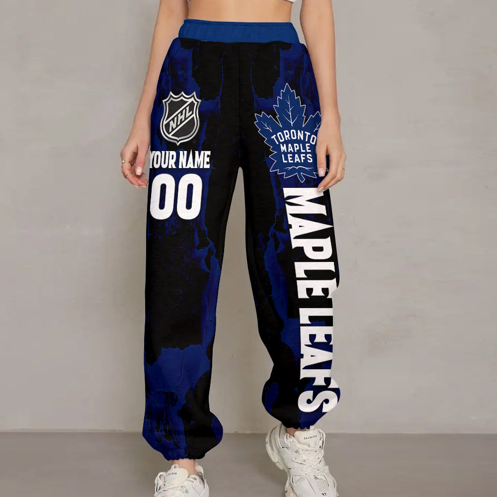 LIMITED EDITION - NEW CUSTOMIZED NHL23 TML TORONTO MAPLE LEAFS LONG PANTS