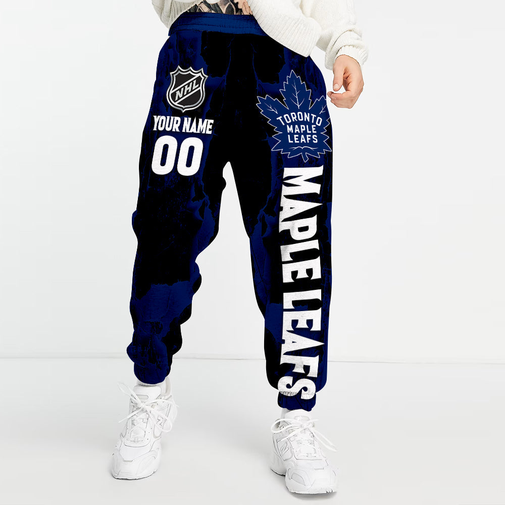 LIMITED EDITION - NEW CUSTOMIZED NHL23 TML TORONTO MAPLE LEAFS LONG PANTS