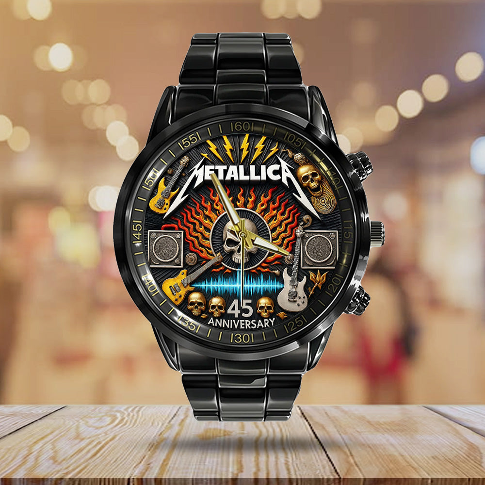 NEW PREMIUM METALLICA BLACK STAINLESS STEEL WATCH